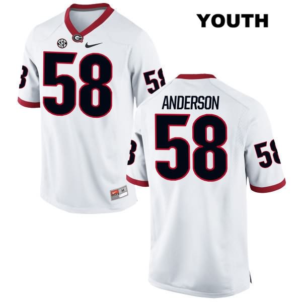 Georgia Bulldogs Youth Blake Anderson #58 NCAA Authentic White Nike Stitched College Football Jersey ORM0656HG
